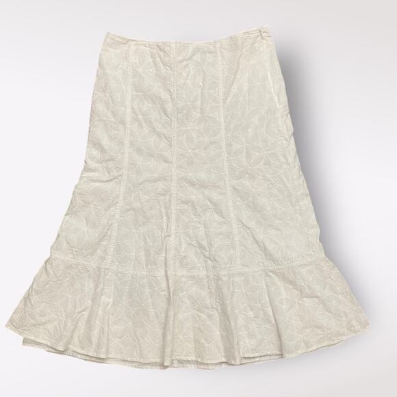 Versailles Dresses & Skirts - Versailles White Eyelet Lace Midi‎ Skirt Womens Size 12 Boho Cottage
